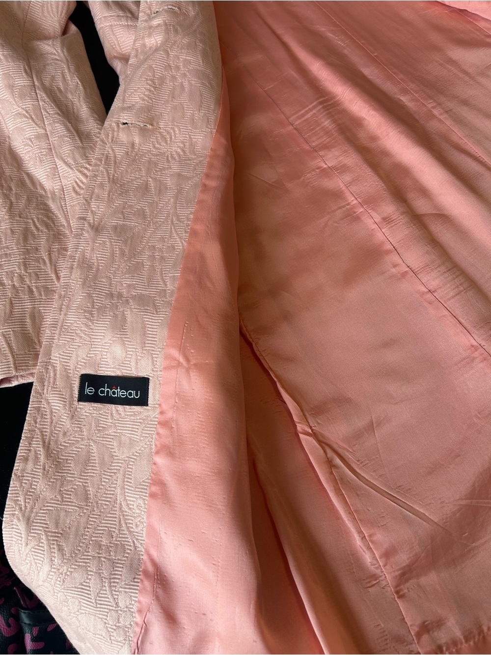 VINTAGE le château Pink Jacquard Coat Balletcore Coquette Y2K 90s Tailoring - Picture 10 of 15
